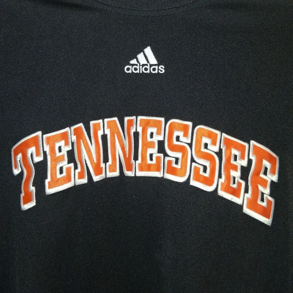 Vintage Y2K Tennessee Volunteers Jersey Men M Black Adidas Warm Up‎ Shirt EUC